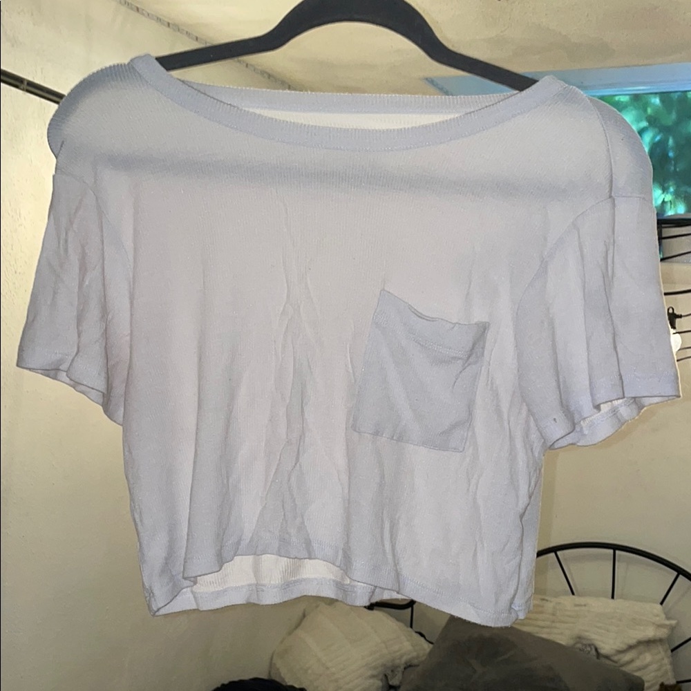 American Eagle Outfitters White Boxy Crop T-Shirt